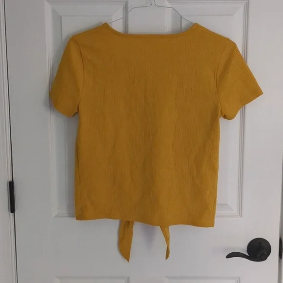 J. Crew Golden Yellow Top, Tie Bottom, Size XS - Picture 5 of 5